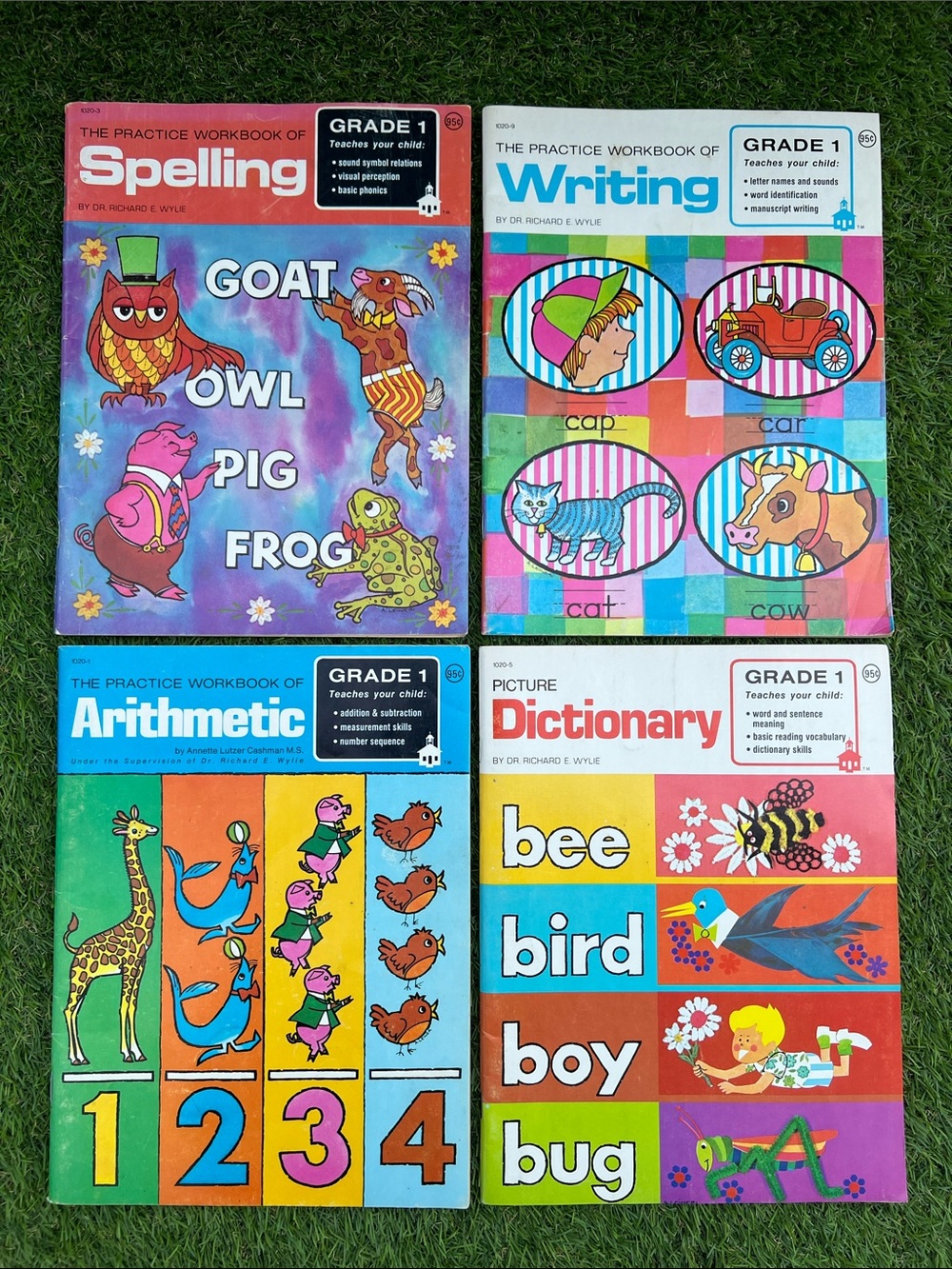 VINTAGE lot of 4 Grade 1 practice workbooks from 1970’s nostalgic school books